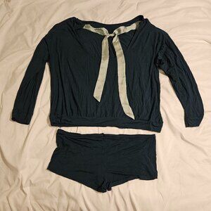 Adore Me Lyanna Pajama Short Set Dark Teal Size XL New With Tags